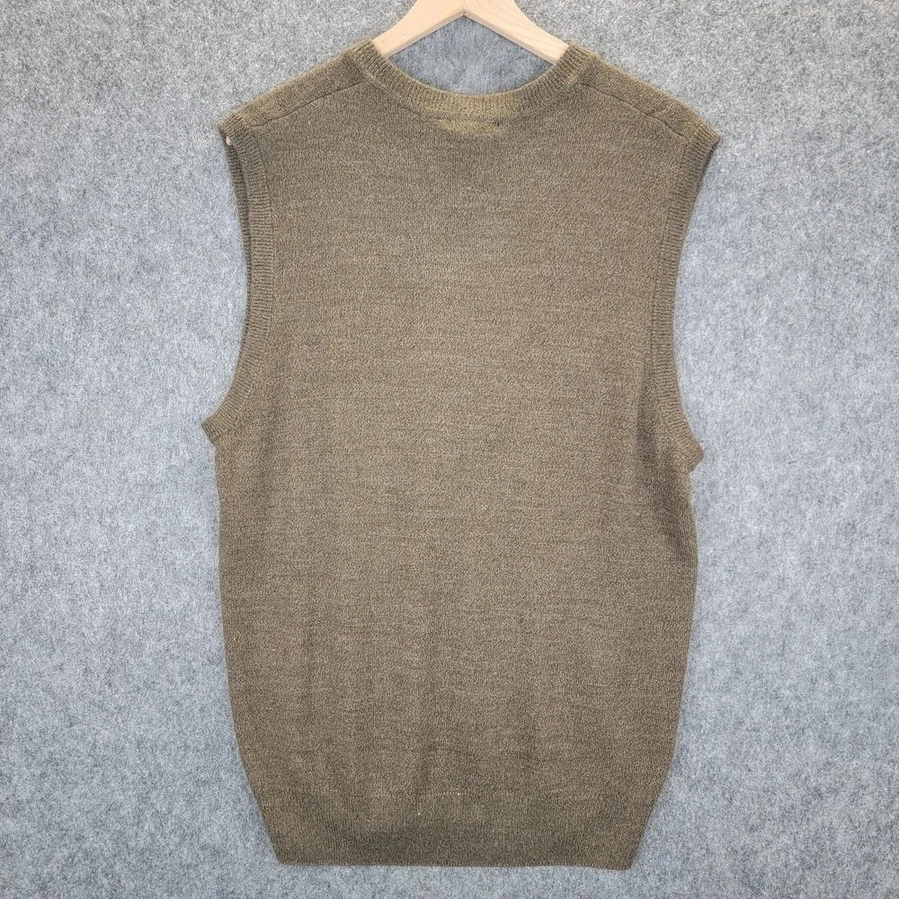Dockers Sweater Vest Mens L Brown Beige Argyle Knit Pullover Grandpacore Classic